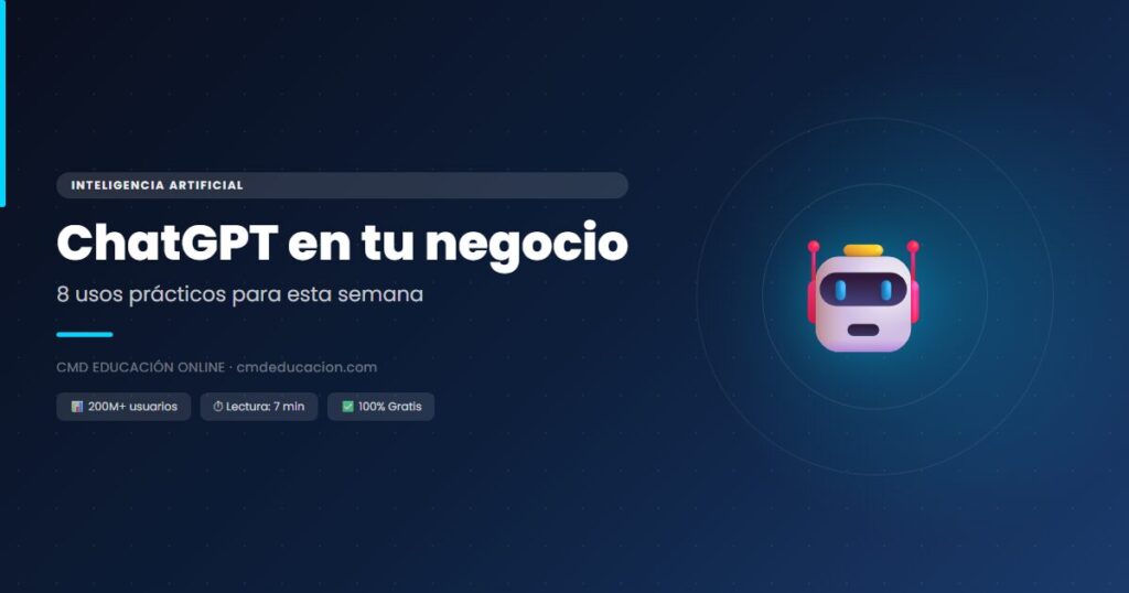 Descubre 8 formas concretas de usar ChatGPT para ahorrar tiempo, mejorar tus ventas y hacer crecer tu negocio o emprendimiento en 2026.