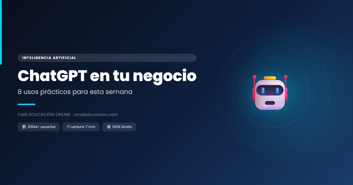 Descubre 8 formas concretas de usar ChatGPT para ahorrar tiempo, mejorar tus ventas y hacer crecer tu negocio o emprendimiento en 2026.