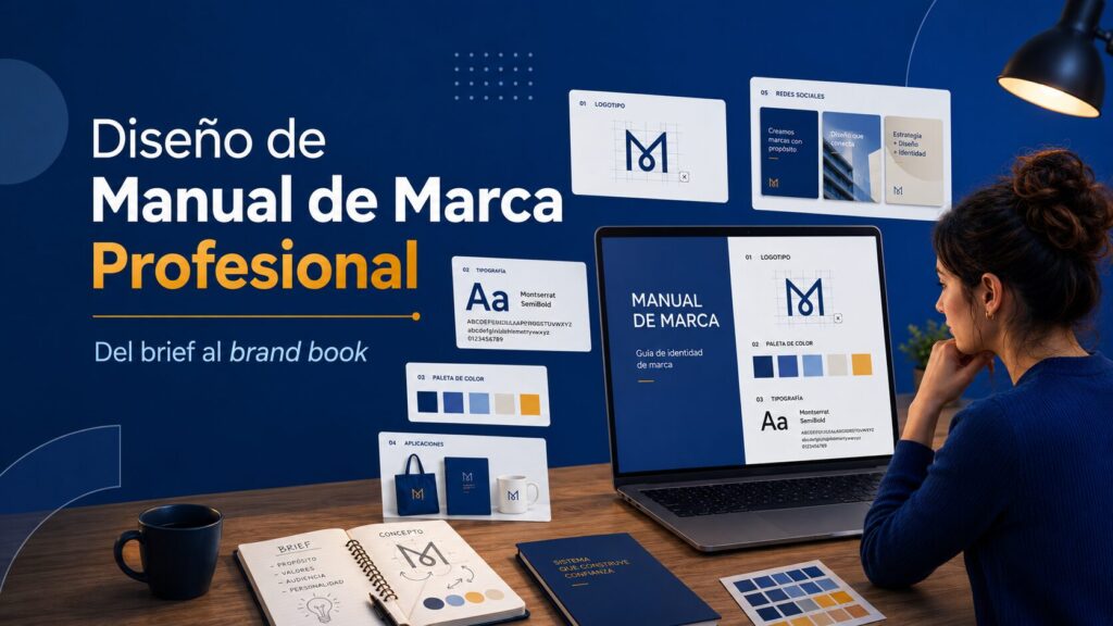 DISEÑO DE MANUAL DE MARCA
Aprende a construir un manual de marca completo y profesional: desde el briefing inicial y la brand story hasta la identidad visual, la identidad verbal y las aplicaciones reales de la marca.